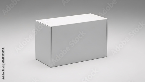 Clean White Rectangular Package Mockup on Plain Studio Background