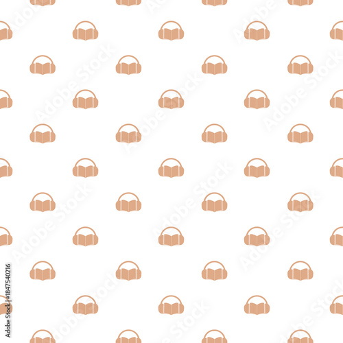 Audio guide seamless pattern isolated on white background