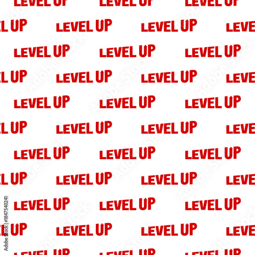 Level up word seamless pattern isolated on white background