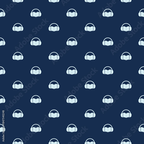 Audio guide seamless pattern isolated on color background