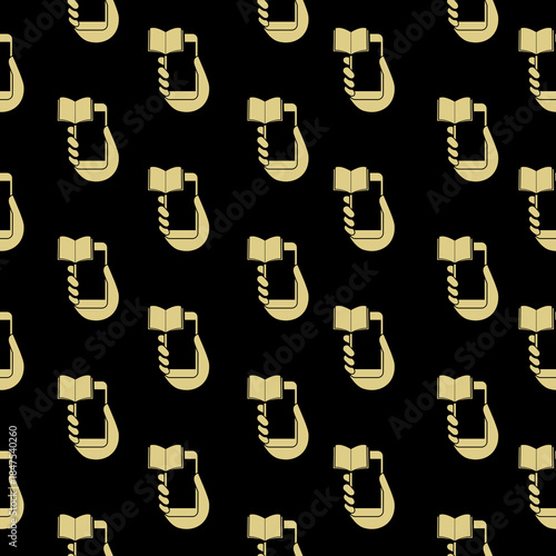 Smart phone e book seamless pattern isolated on black background
