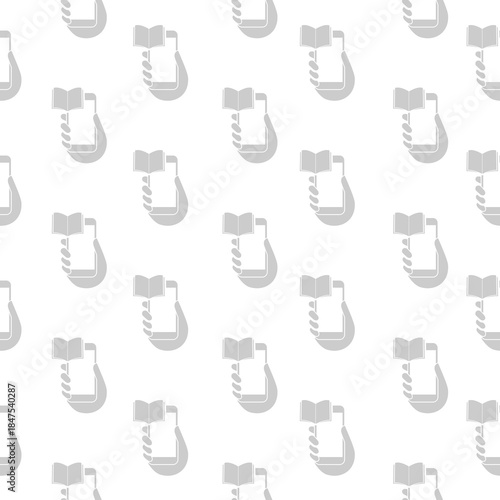 Smart phone e book seamless pattern isolated on white background