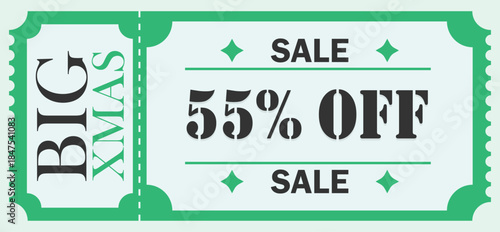 Big Xmas Sale 55% Off Christmas Discount Coupon Ticket