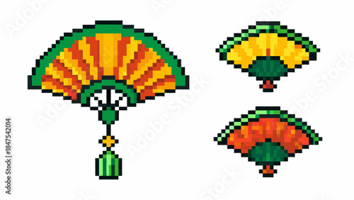 Silhouette of a traditional hand fan, inspired by Asian tea culture, a minimalist vector icon for oriental themes and cultural designs.