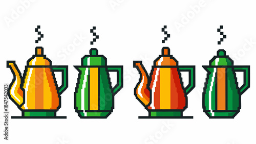 Clean silhouette of a minimalist tea kettle with subtle rising steam lines, a vector icon perfect for modern beverage branding and kitchen themes.