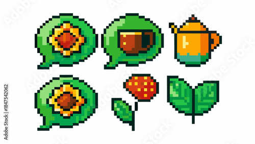 Speech bubble silhouette containing a tea theme icon, communication symbol for conversations about tea, cafes, and relaxation.