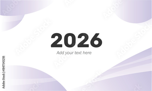2026 Year Header with Lavender and Lilac Abstract Gradient Design