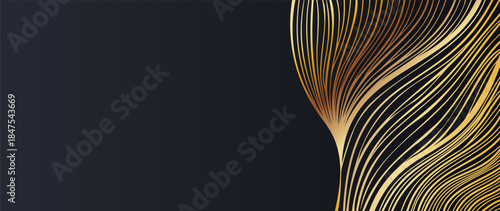 Golden Wood Rings on Black Minimal Background
