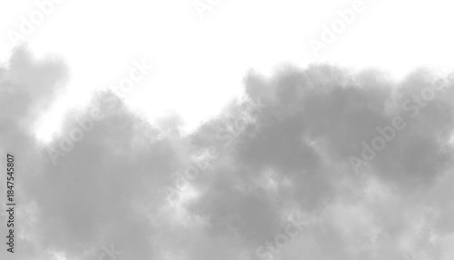 Gray smoke fog overlay border, soft mist cloud edge transparent png for winter sky and atmospheric photo effects