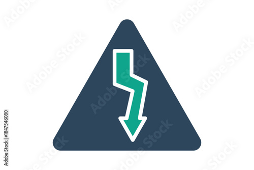 High voltage icon. solid icon style. icon related to electric shock risk. work safety elements vector illustration