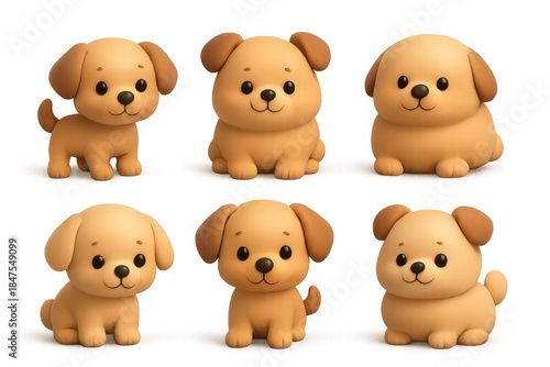 Wallpaper Mural Adorable cartoon puppy icons for cute design projects and animal-themed decor Torontodigital.ca