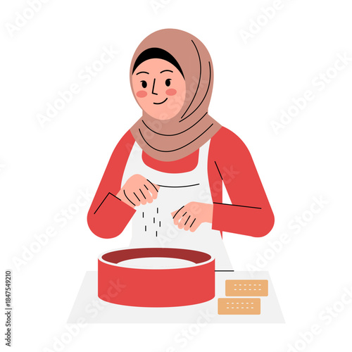 Woman Adding Salt To Pot