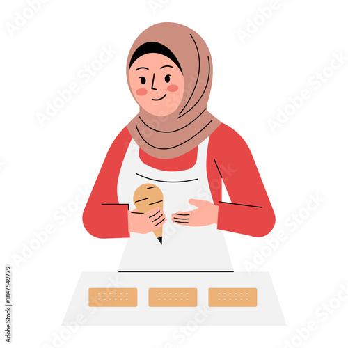 Woman Filling Pastry