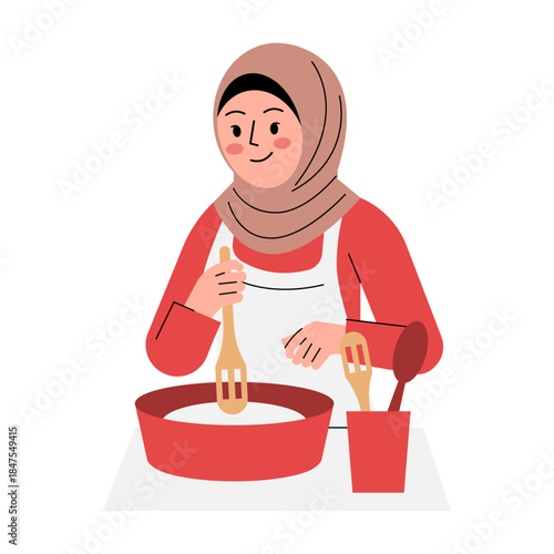Woman Stirring Sauce In Pan