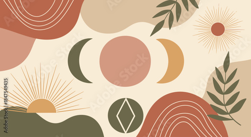 Boho Gypsy Minimalist Shape Background