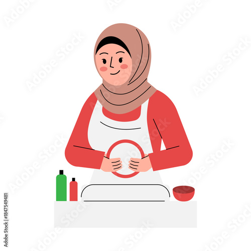 Woman Washing Plate