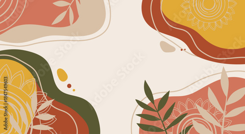 Modern Boho Gypsy Abstract Vector Background