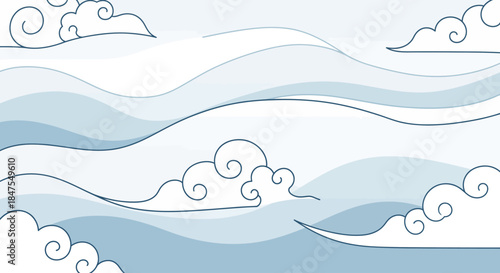 Modern Minimalist Batik Mega Mendung Background