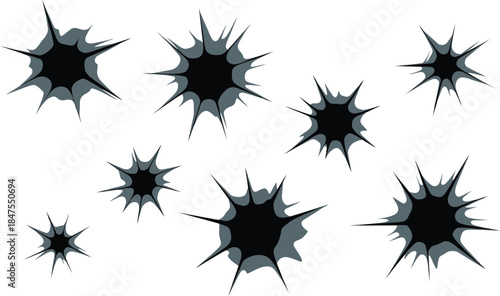 Collection of bullet holes Vector