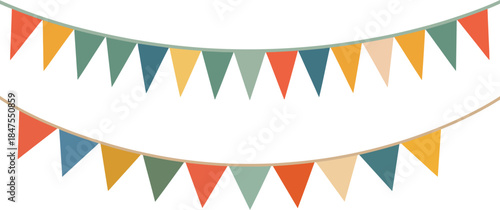Colorful pennant banner decoration Vector