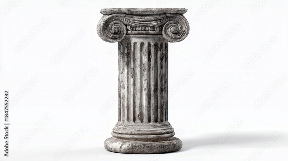 Fototapeta premium Greek column isolated on white background