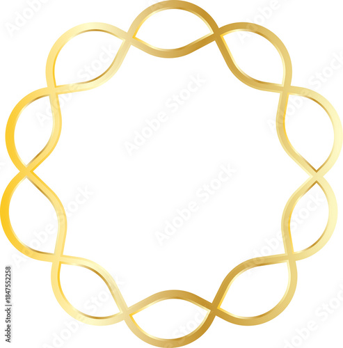 Gold Wavy Circle Frame Design
