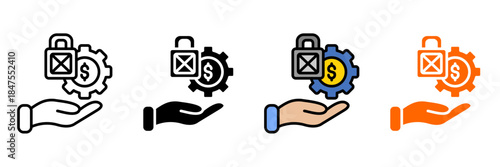 economic criticism Icon Set Multiple Style Collection. Capitalism Breakdown, Debt Crisis, Wealth Gap, Economic Inequality, Corporate Greed, Market Crash, Inflation Woes, Recession Effects, Banking Cor