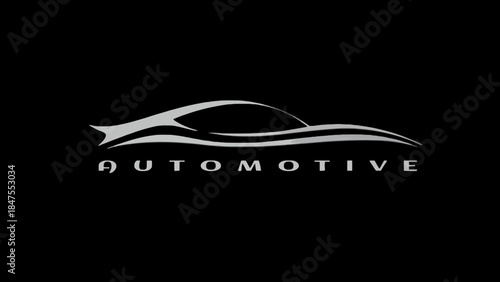 Modern Automotive Car Silhouette Logo on Black Background Minimal Auto Design
