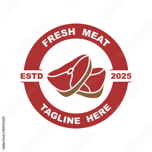 fresh meat logo vector design. Meat store emblems logo
