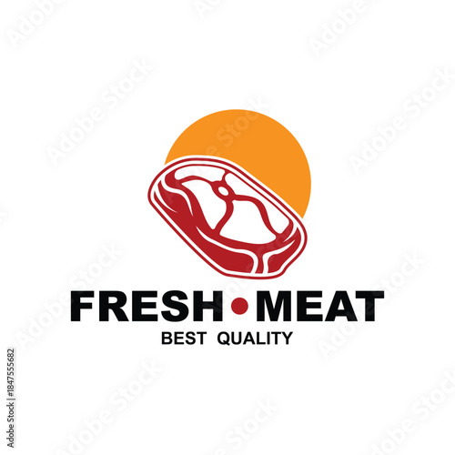 fresh meat logo vector design. Meat store emblems logo