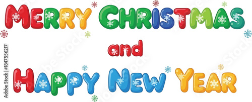 Colorful Festive Greetings Merry Christmas and Happy New Year Wishing you Joy and Celebration!