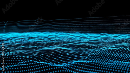 Blue glowing texture background. Abstract neon hexagonal grid wallpaper. Navy honeycomb pattern backdrop. Vector modern technology, business, science, healthcare, medicine, presentation design