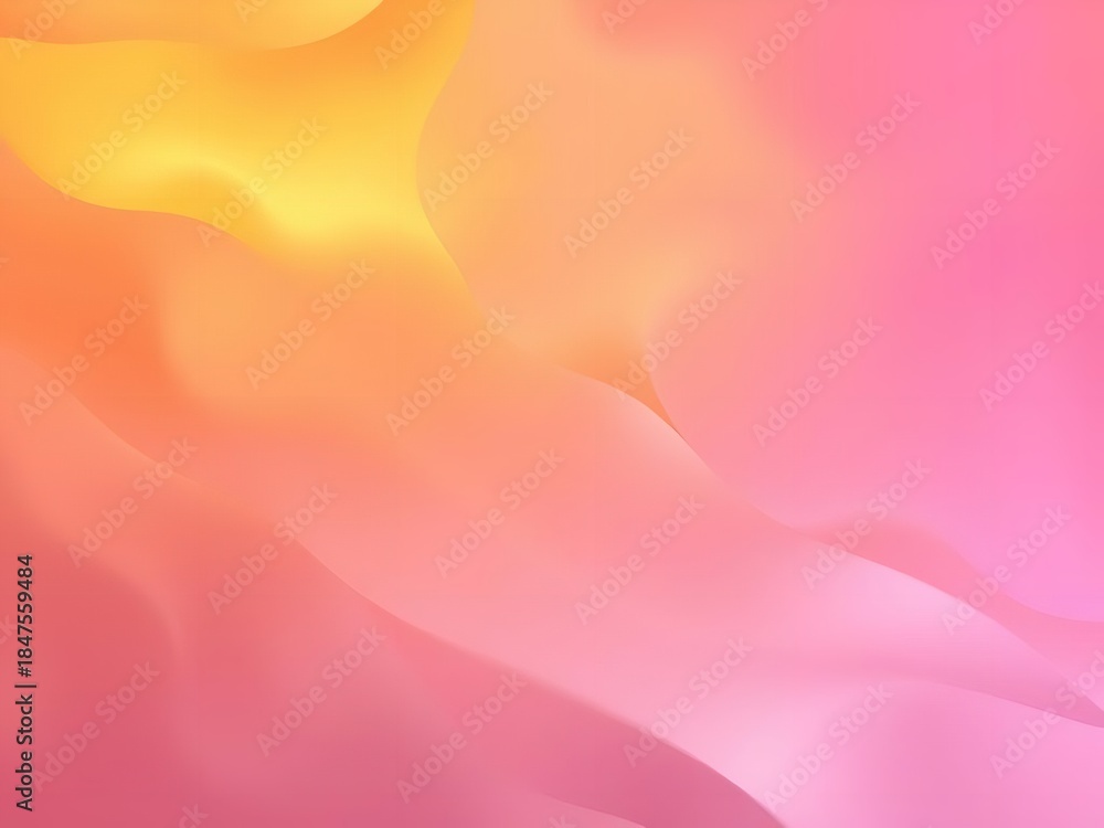 Fototapeta premium Vibrant abstract background with soft pink, orange, and yellow hues, gradient waves