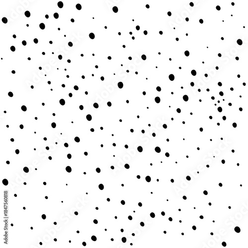 Handgezeichnete schwarze Punkte auf weißem Grund