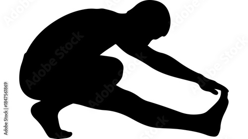 man stretching leg with transparent background