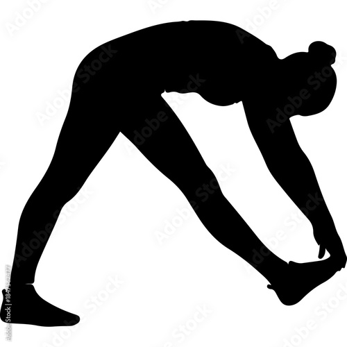 Person stretching exercise with transparent background