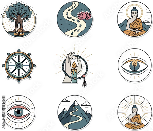 Zen Garden Icons A Meditative Collection of Spiritual Symbols