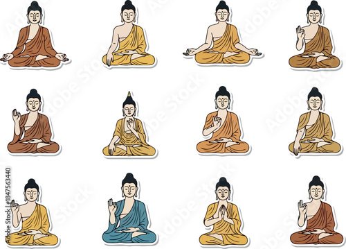 Buddha in Meditation Diverse Poses and Styles for Spiritual Concepts