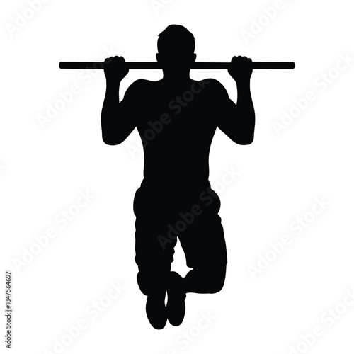 Pullup bar strength exercise silhouette icon