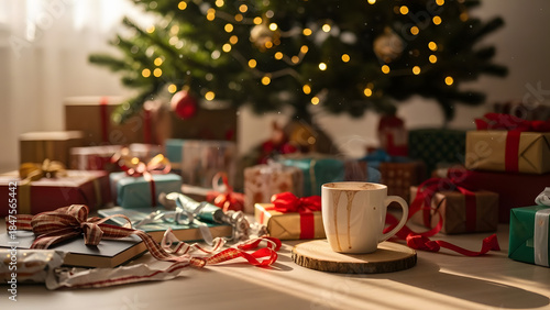 Christmas Presents and Steaming Hot Chocolate