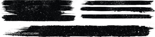 Brushes pack .Grunge Paint Roller set . Vector brush Stroke . Distressed banner . Black stripes isolated. paintbrush collection .Textured box . Torn or ripped paper edges for banner. Bulge lines