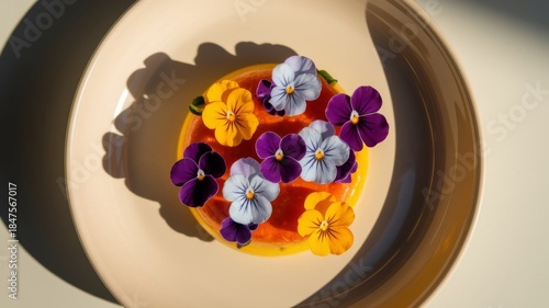 Vibrant Edible Flowers Arrangement in Soft Artistic Light