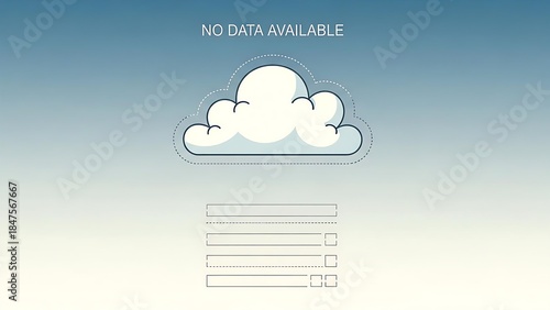 No Data Available Cloud Icon Illustration