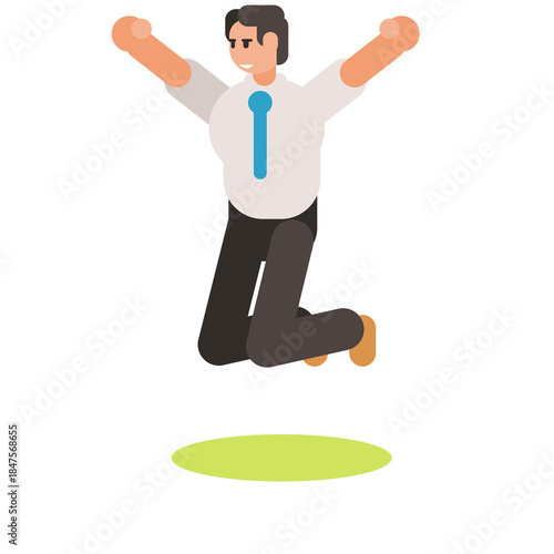 business man jumping