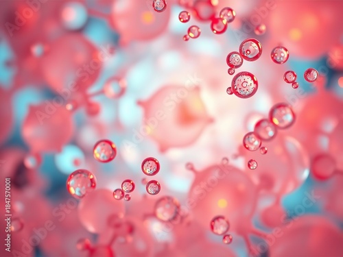 Wallpaper Mural Microscopic view of red blood cells and plasma in a medical laboratory setting with soft focus effect Torontodigital.ca