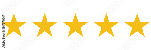 Five stars icon Vector. Five stars customer product rating review flat icon