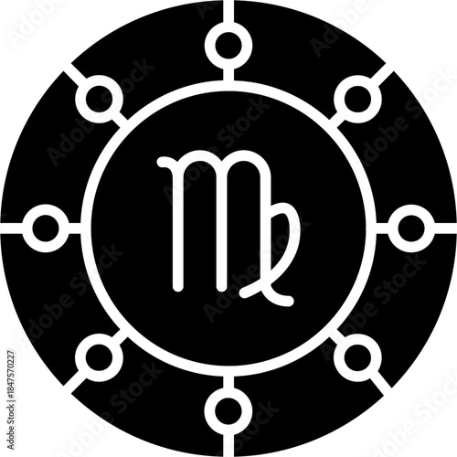 Virgo Zodiac Sign Badge Icon