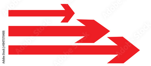 Red arrows pointing both ways. Both sided right left pointing arrow. Horizontal double-headed arrow. Dual sided red arrow vector. Arrows data transfer icon.