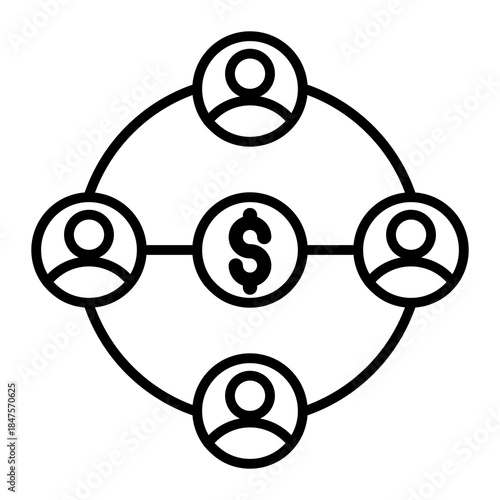 Affiliate Marketing Illustration Icon Outline