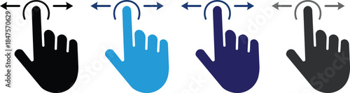 Swipe icon set. Swipe Multiple Style Icon Set Collection. Swipe icon vector illustration on transparent background
